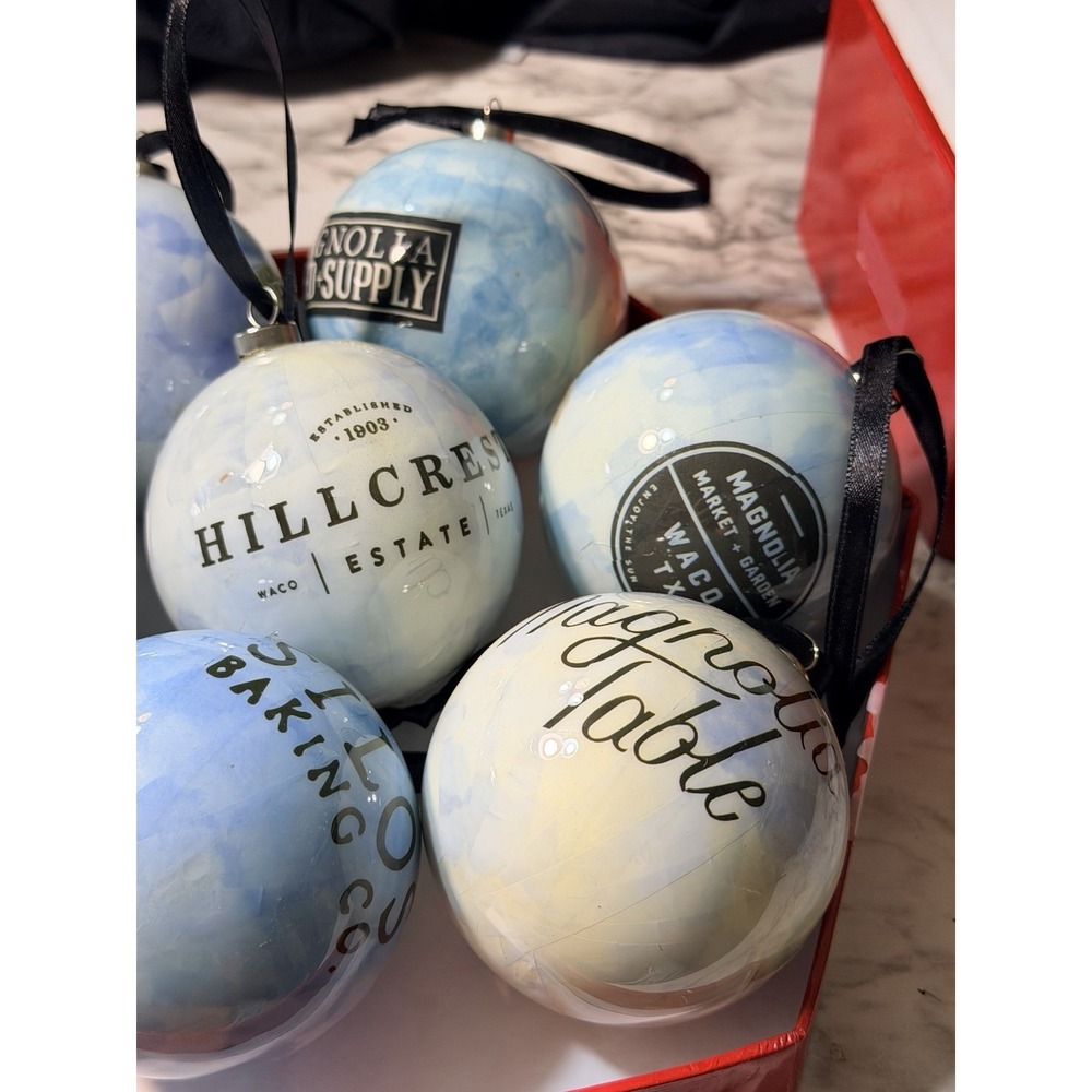 Magnolia Market  Waco TX Decoupage Ornaments Set of 7 Chip Joanna Gaines (P2892) - Picture 3 of 14